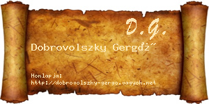 Dobrovolszky Gergő névjegykártya
